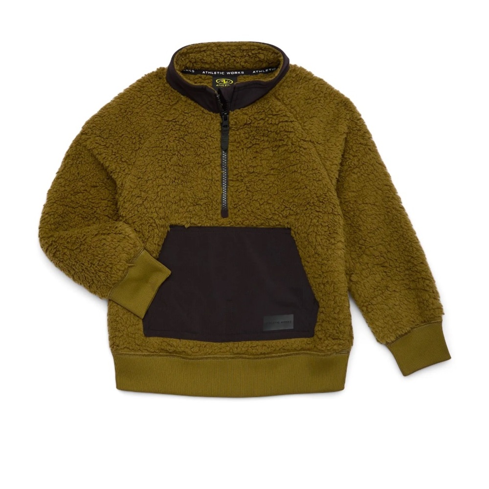 Athletic Works Boys Active Outdoor Fleece Pullover - Green